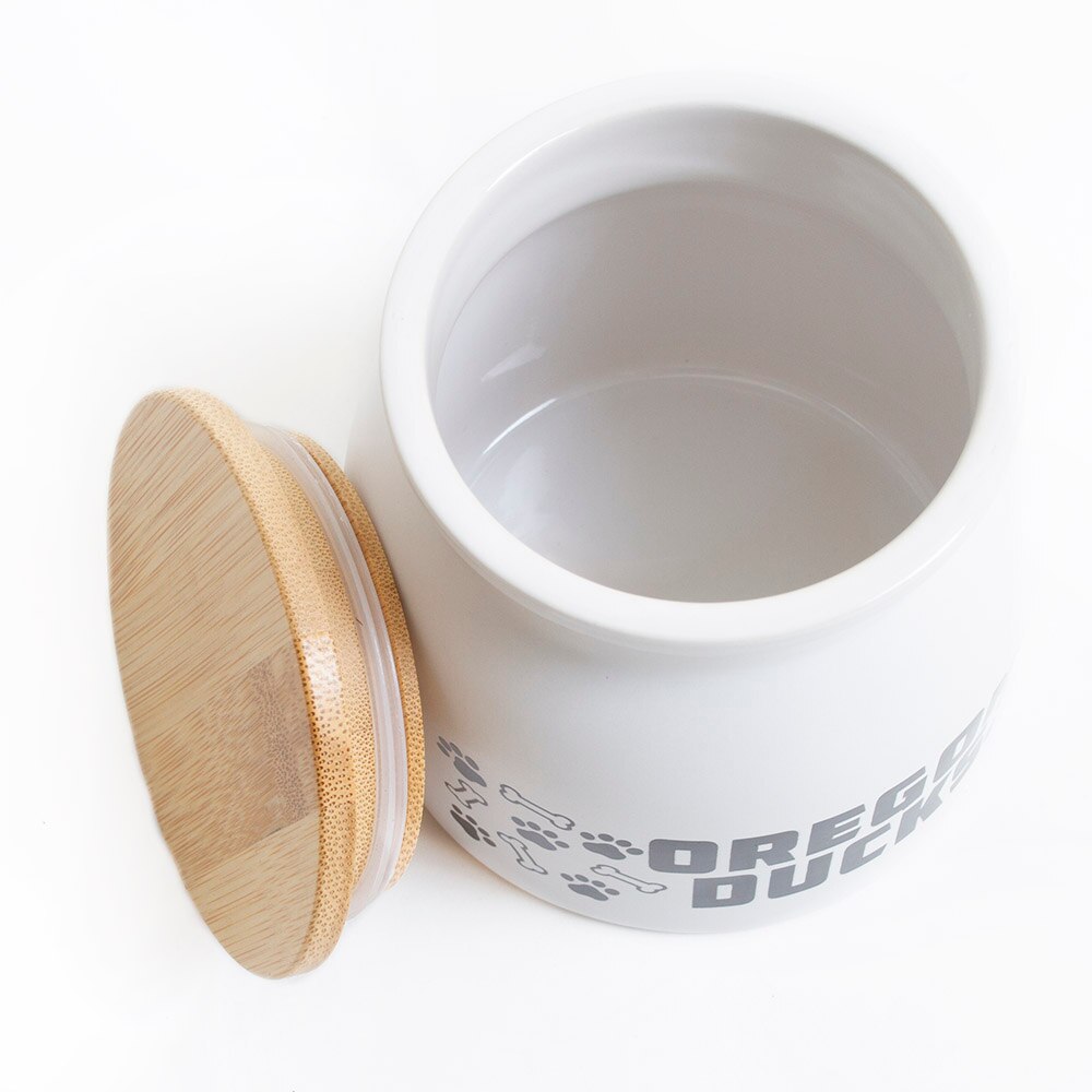 Oregon, Spirit Product, White, Pet Accessories, Gifts, 16.9 ounce, Stoneware, Bamboo lid, Dog Paw, jar, 586362